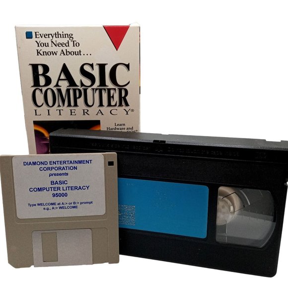 Basic Computer Literacy VHS Floppy Video DOS Windows Everything You Need To Know - Picture 1 of 9